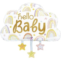 Ballon Aluminium Hélium Géant - Nuage Hello Baby 27 cm