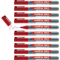 Lot de 10 marqueurs tableau blanc effaçables - EDDING - Rouge - Pointe fine 1 mm