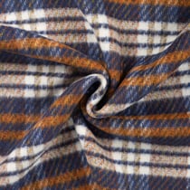 Tissu Laine mélangé motif Tartan sur fond Bleu - Au mètre