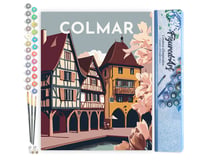 Peinture par Numéro Figured'Art - Affiche Vintage Colmar - Kit de Loisir Créatif DIY Numéro d'Art Complet - 40x50cm sans châssis en bois
