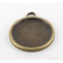 MégaCréa - Médaillon en métal rond Grand modèle Bronze