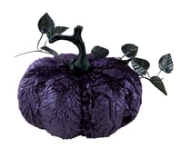 P'TIT Clown - 22266 - Citrouille Élégante avec Reflets Violets - Décoration Halloween - pour Ambiance Mystérieuse et Raffinée Lors de Fêtes ou dans Une Maison Hantée