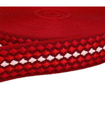 Sangle losanges multicolores 38mm rouge au mètre