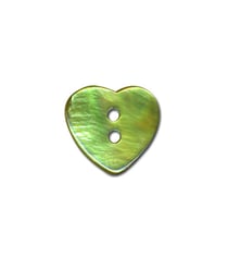 Lot de 3 boutons Nacre en forme de Coeur couleur Jade