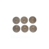 5 embellissements en métal bronze ronds