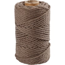 Cordon pour macramé, L : 55 M, d 4 mm, brun clair, 330 gr/ 1 rouleau