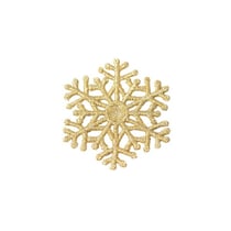 Lot de 3 écussons thermocollants grand flocon de neige or 4,8cm x 4,8cm