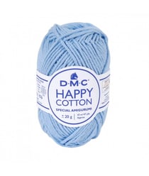 Pelote de 20Gr - coton spécial Amigurumi HAPPY COTTON - PPSC - Oeko Tex- Dmc 751 Bleu