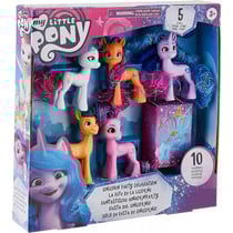 Coffret my little pony 5 poneys 8 cm : princess petals - hitch traiblazer - zipp storm - sunny starscout - mon petit poney - hasbro