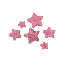 Lot de 3 boutons étoile pailleté rose
