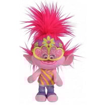 Peluche trolls world tour poppy robe jaune et rose 22 cm - peluche licence dreamworks - peluche licence dreamworks