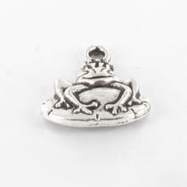 MégaCréa - Breloque en métal Grenouille 17mm Argenté (10 pièces)
