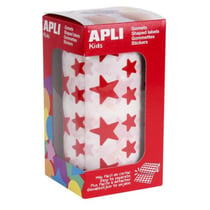 Apli Agipa - Gommettes rouleau Étoile 12,5 et 19,5 mm rouge x 2 360