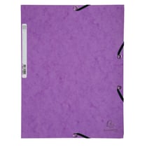 Chemise 3 rabats à élastiques carte lustrée 400g/m2 - A4 - Violet - x 25 - Exacompta