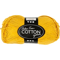 Pelote de fil de coton - Oeko-Tex Cotton - Jaune curry - 50 g