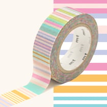 Masking Tape 1P Motif multi lignes pastel / multi border pastel