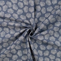 Tissu Chambray Coton Julian sur fond Bleu jean - Au mètre