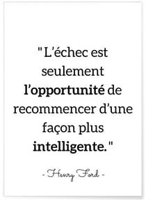 Affiche Citation Henry Ford : L'échec… | A3 : 29,7x42cm