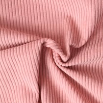 Tissu Velours d'ameublement côtelé Emy uni Rose