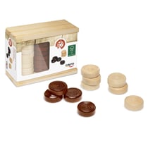 Pions en bois pour jeu de dames