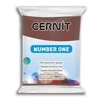 Pâte polymère - Opaque - A cuire - Pâte à modeler - Brun - Bloc de 56g - Cernit - Number one
