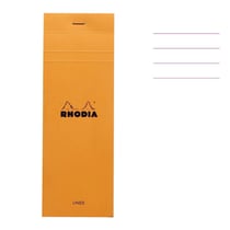 Bloc notes - Shopping - 7,4 x 21 cm - Lignes - 80 feuilles - Orange - Rhodia