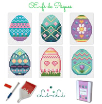 Diamond Painting Pâques – 6 toiles Oeufs de Pâques