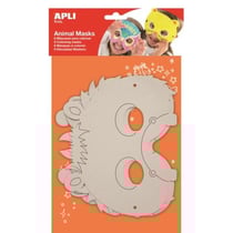 Masques à colorier en carton avec élastique 6u.