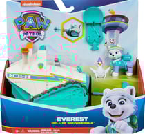 Coffret pat patrouille deluxe : everest et son chasse neige et poule - vehicule transformable - 2 figurines - chien - paw patrol - spin master