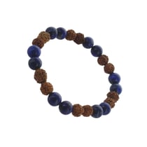 Bracelet Lapis Lazuli et Rudraksha Perles rondes 8 mm - Omsaé
