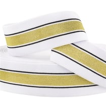 Bobine 22m Elastique bandes métal 40mm blanc/or