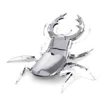 MetalEarth Insectes: COLÉOPTÈRE 7.3x5.8x1.7cm, maquette 3D en métal avec 1 feuille, sur carte 12x17cm, 14+