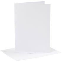 Cartes et enveloppes - 12,7 x 17,8 cm - Blanc - 4 sets