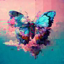 Kit diamond painting Papillon 30 x 30 cm