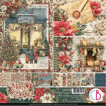 12 papiers scrapbooking 20 x 20 cm Ciao Bella MERRY & BRIGHT