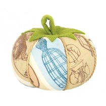 Tomates porte épingles vintage beige bleu 8cm