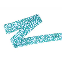 Biais de couture 3 m x 20 mm - Bleu clair à pétales blancs