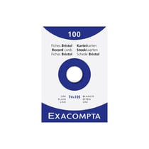 Étui de 100 fiches - bristol uni non perforé 74x105mm - Blanc - x 10 - Exacompta