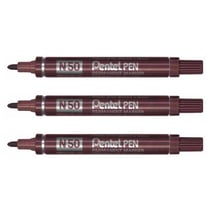 Lot de 3 marqueurs permanents - PENTEL - pointe ogive 2 mm - Marron
