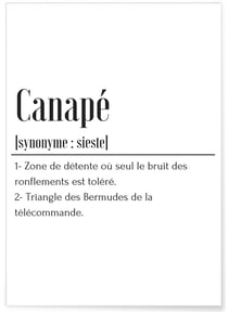 Affiche Définition Canapé | A3 : 29,7x42cm