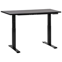 Bureau Électrique Réglable Plateau et Structure Acier Noir 120 x 72 cm Hauteur Ajustable Assis Debout Pieds Carrés Design Moderne