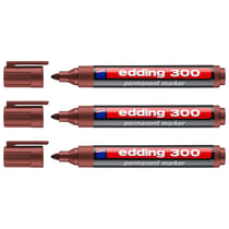 Lot de 3 marqueurs permanents pointe ronde 1,5-3 mm - EDDING 300 - Marron