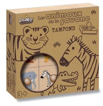 Coffret Tampons Animaux de la savane - Etui