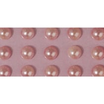 Demi-perles en plastique, autocollants, 5 mm, 80 pces, rose