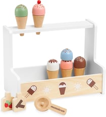 Marchande de Glaces - Mamabrum Marchande Enfant en Bois +3 ans, Jouet Marchande avec Accessoires