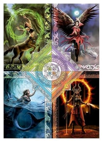 Puzzle les 4 elements de la magie, anne stokes 1500 pieces - astrologie, zodiaque - educa - 19941