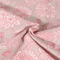 Tissu Coton imprimé Arty Sharma fleuris sur fond Beige clair