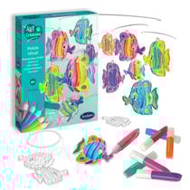 Mobile vitrail poissons - peinture - sentosphere - 2420 - kit loisir creatif