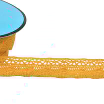Bobine 25m dentelle éventail 19mm jaune/orange