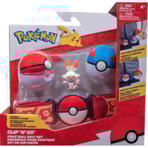 Pokemon clip 'n' go : ceinture du dresseur avec great ball et poke ball + figurine flambino - bandai